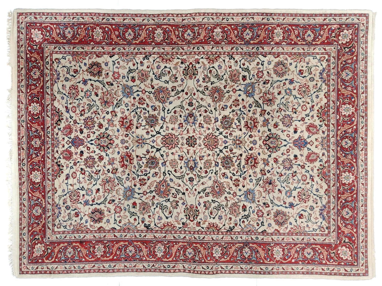 Traditional Persian Style Room Size Rug: NOT ELIGIBLE FOR IN-HOUSE SHIPPING. 7'2" wide X 10'7" long. No manufactures name found.