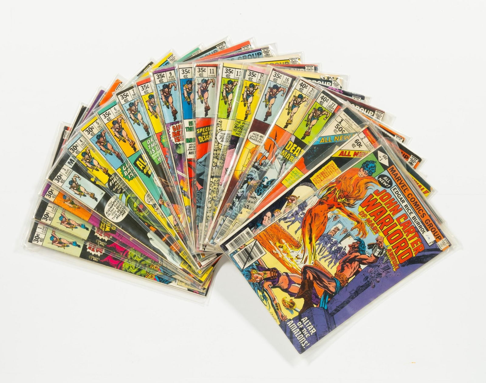 Approx. 20 John Carter Warlord of Mars Comics: Marvel. Includes #1 and #11. Early issues. Average condition FN.