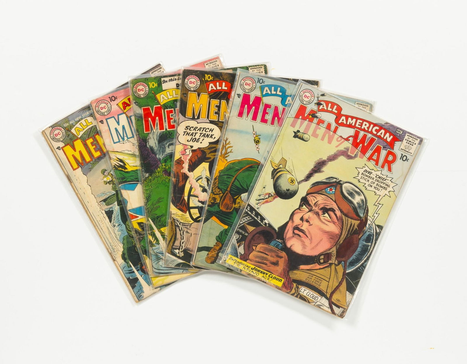 6 Golden/Silver Age All American Men at War Comics (1 of 2)