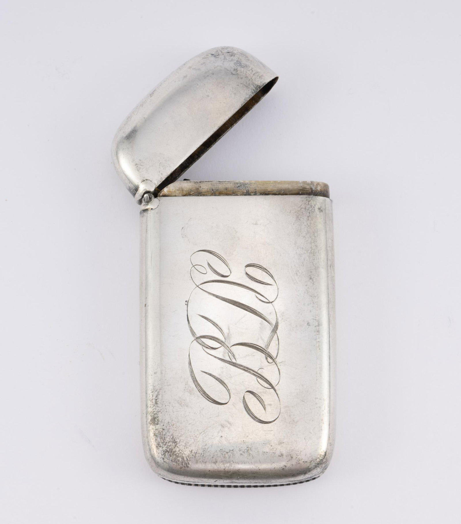 Watson Company Sterling Silver Match Safe: Marked. 1-1/2" wide x 2-3/4" long. 1.01 ozt.