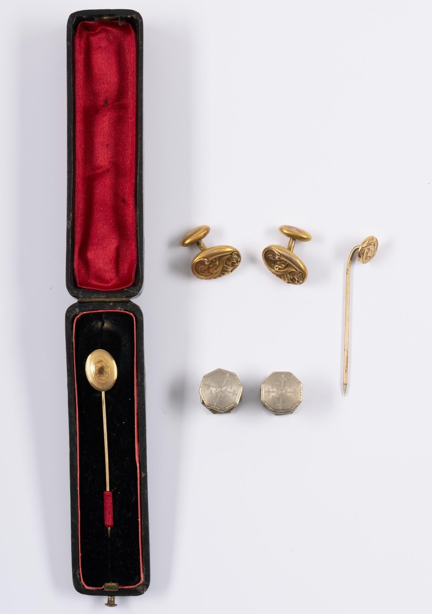 14K Gold Antique Pins and Cufflinks (1 of 5)