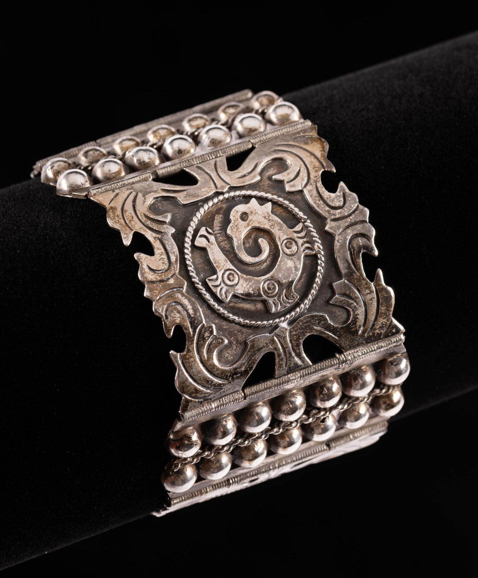 Mexican Sterling Silver Hinged Bracelet (1 of 5)
