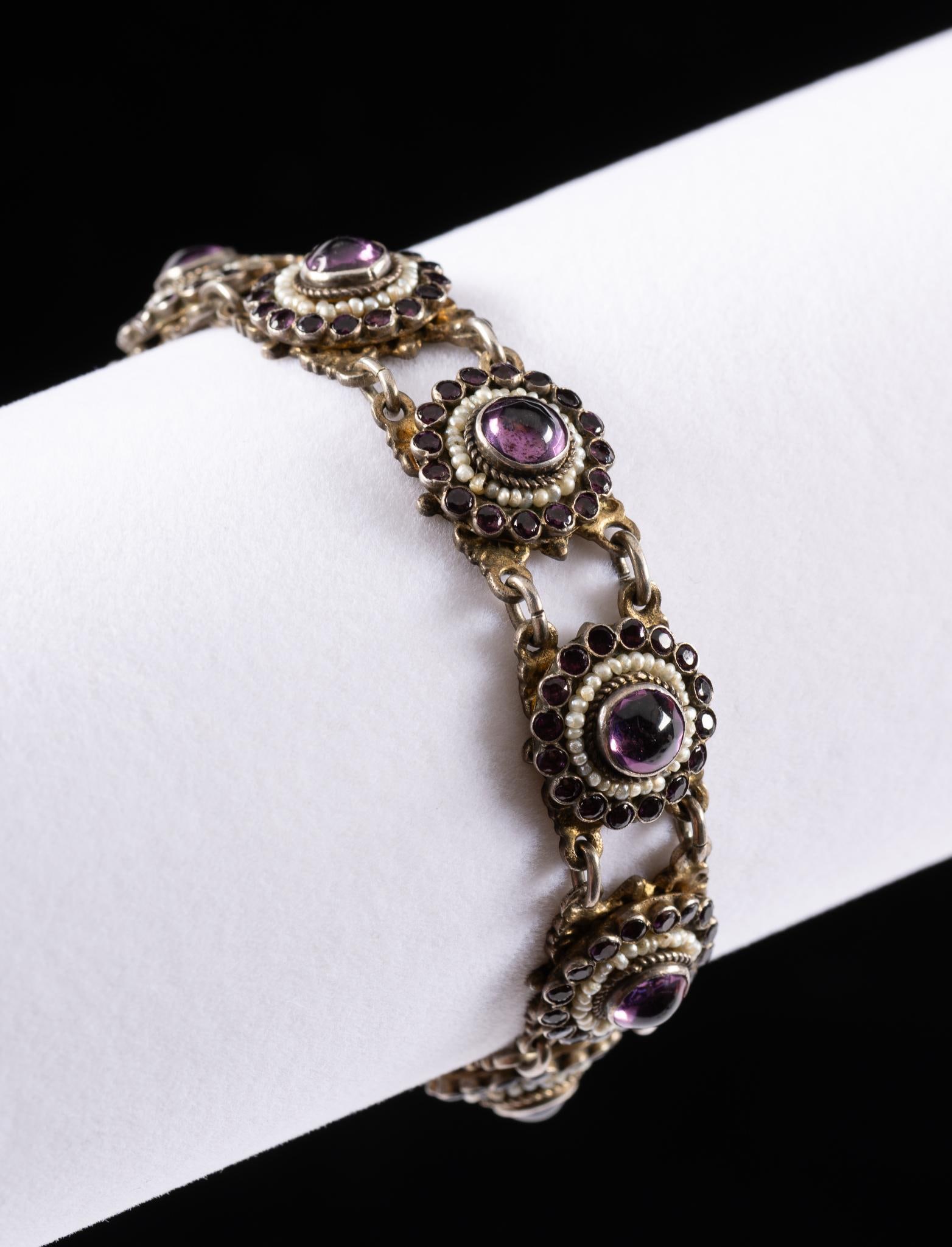 Antique Silver & Amethyst Bracelet (1 of 5)