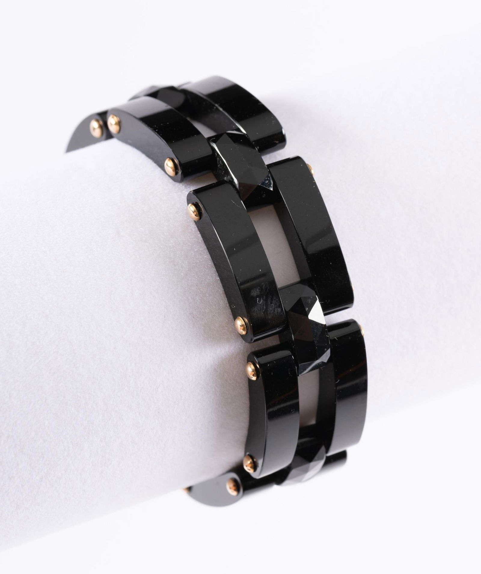 Contemporary Onyx Bracelet With 14K Gold Accents (1 of 3)