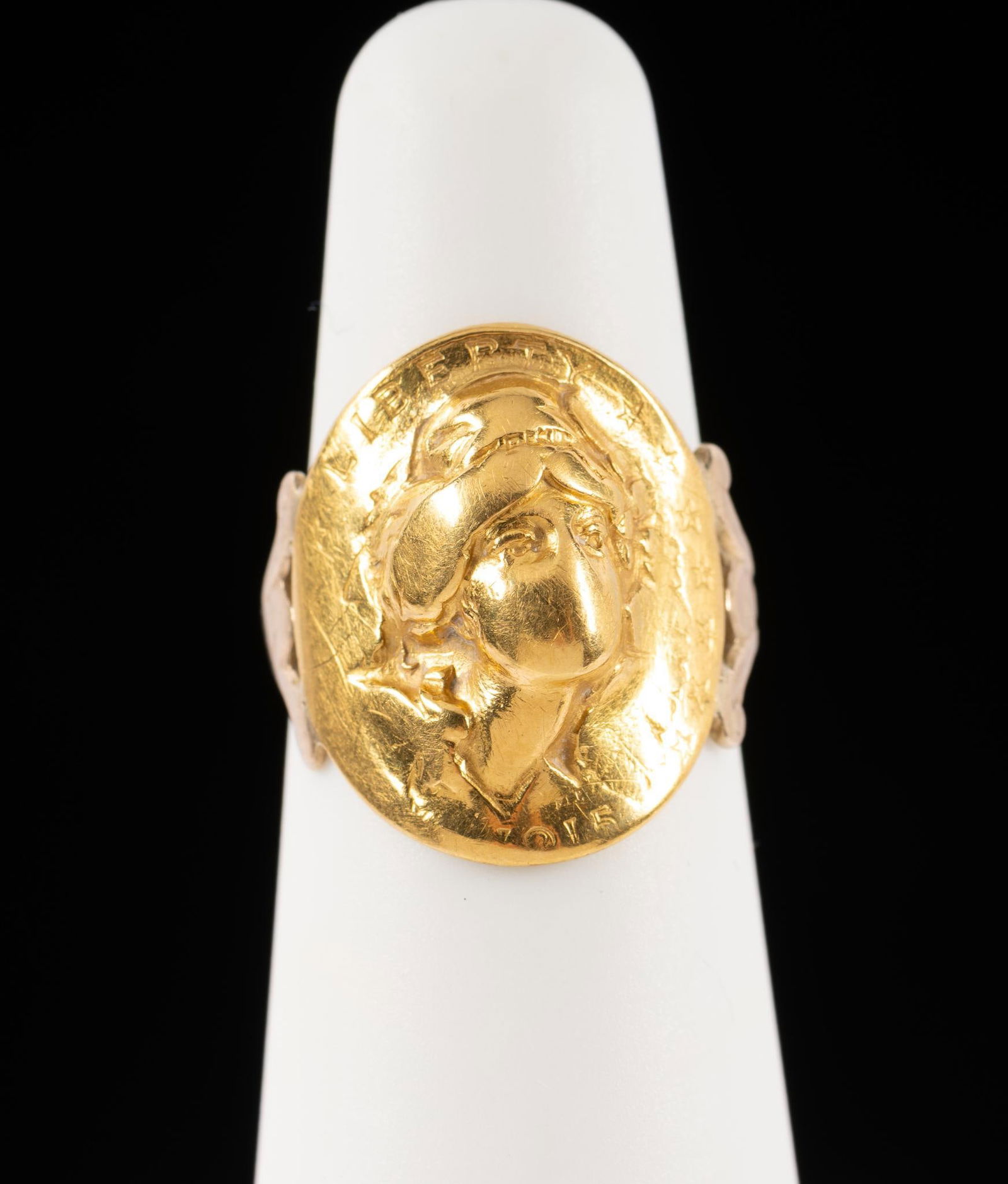 21K Gold Ring With Modified $2 1/2 Coin (1 of 4)