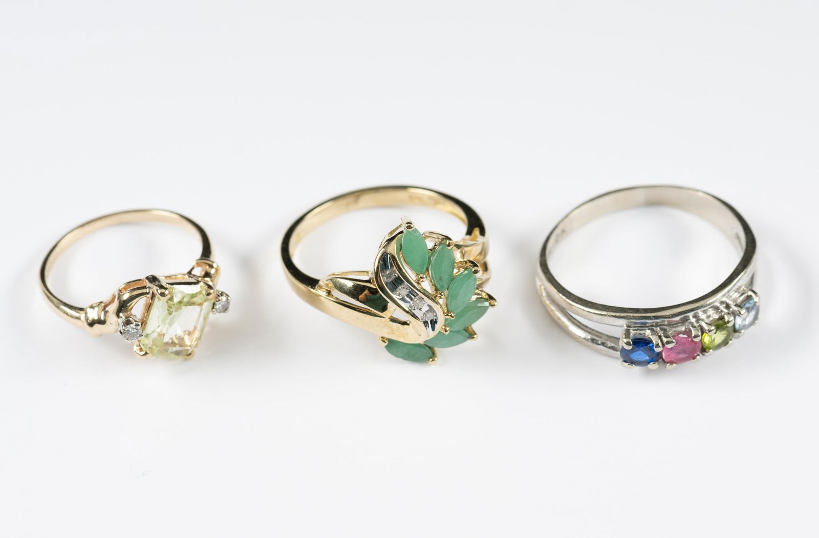 Three 10K Gold Rings With Gemstones (1 of 10)