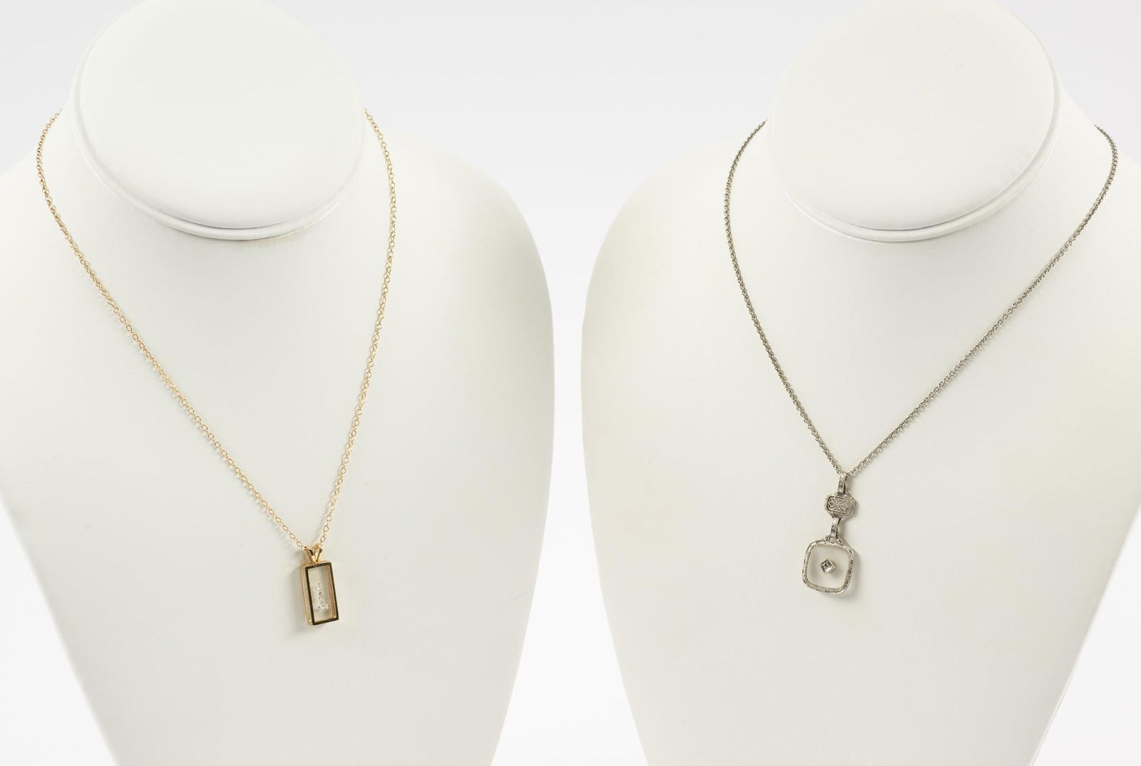 Two 14K Gold Necklace Chains With Pendants (1 of 8)