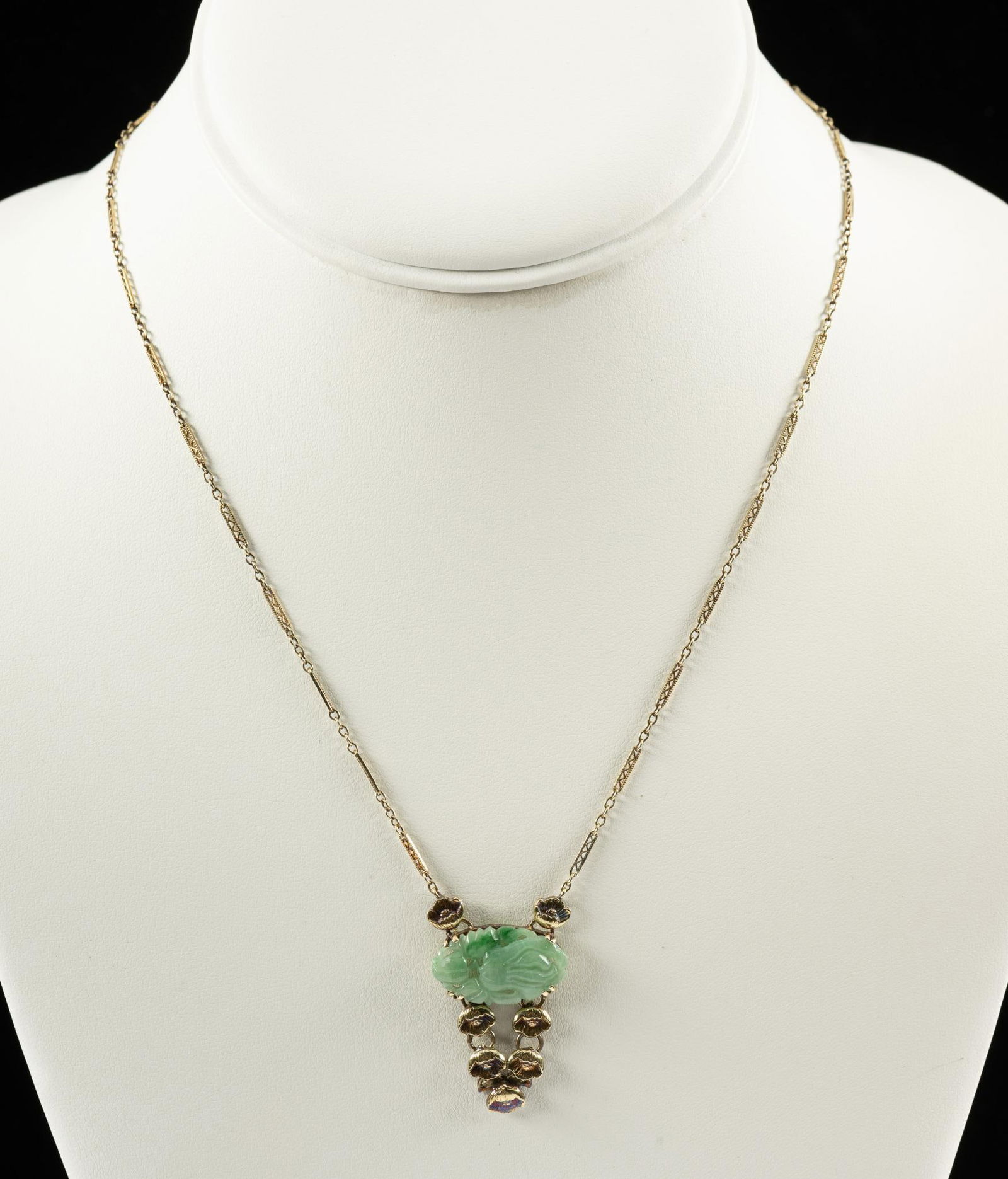14K Gold Chain Necklaces With Jade Pendant (1 of 3)