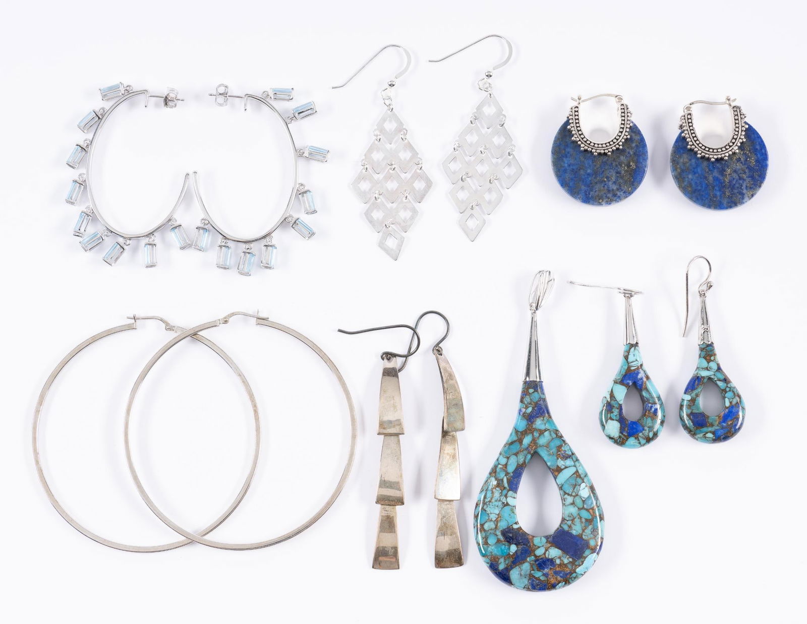 6 Prs. Sterling Earrings and Pendant (1 of 8)