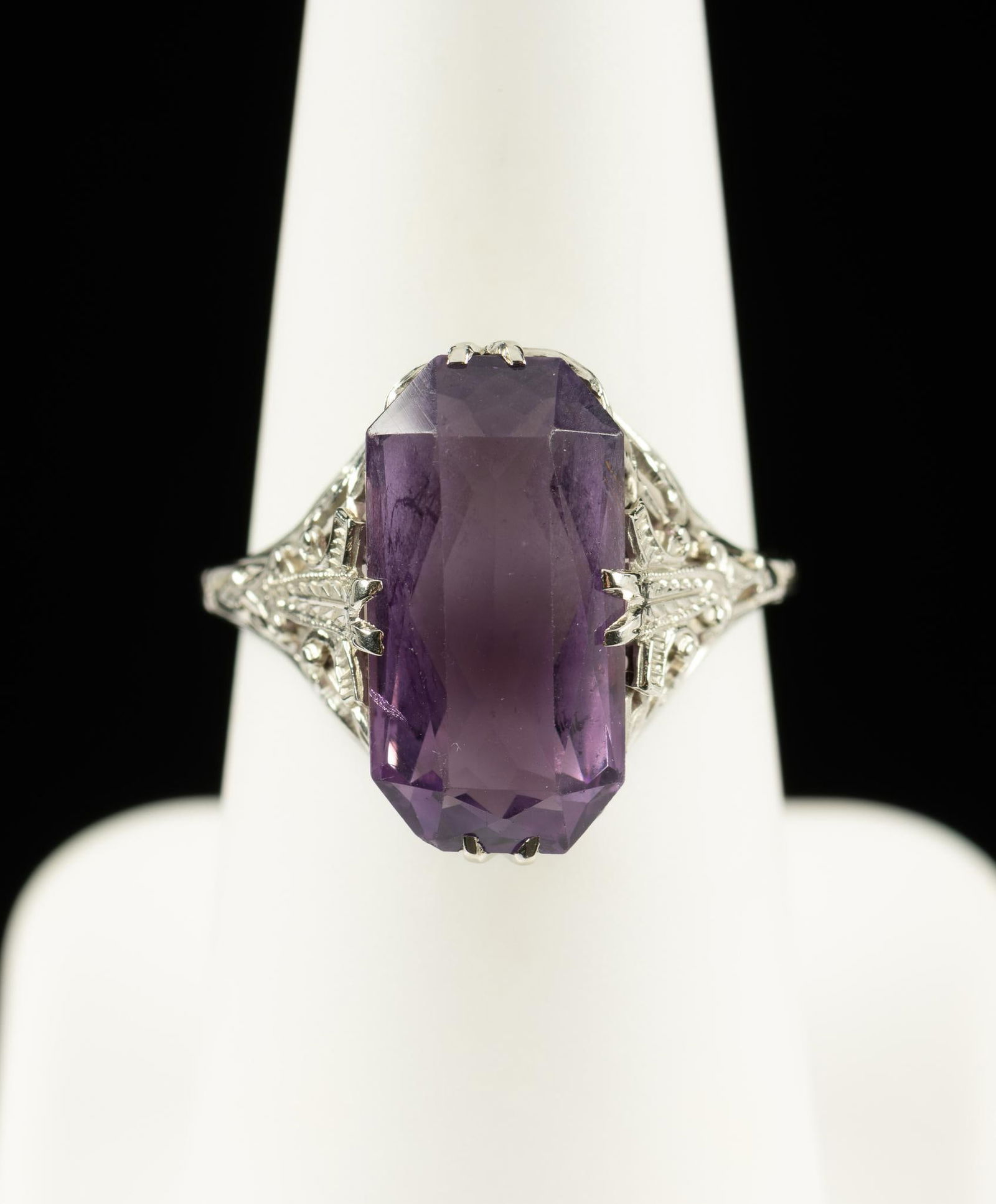 Antique 14K White Gold & Amethyst Ring (1 of 3)