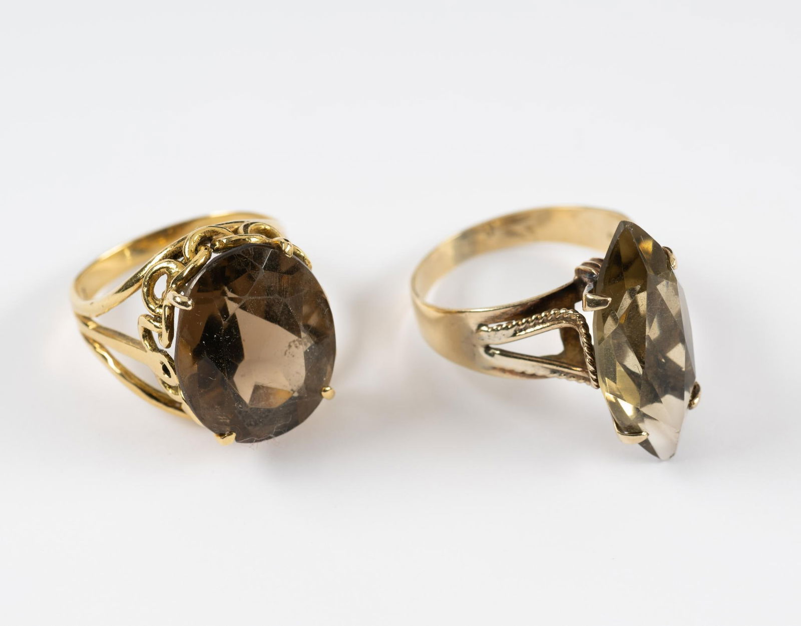 2 14K Gold & Smoky Quartz Rings (1 of 6)