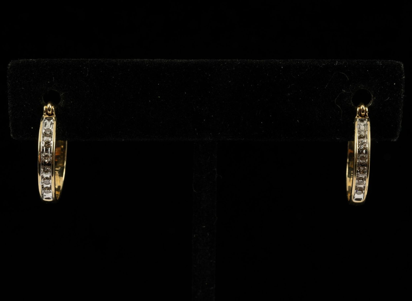 10K Gold & Diamond Hoop Earrings (1 of 4)