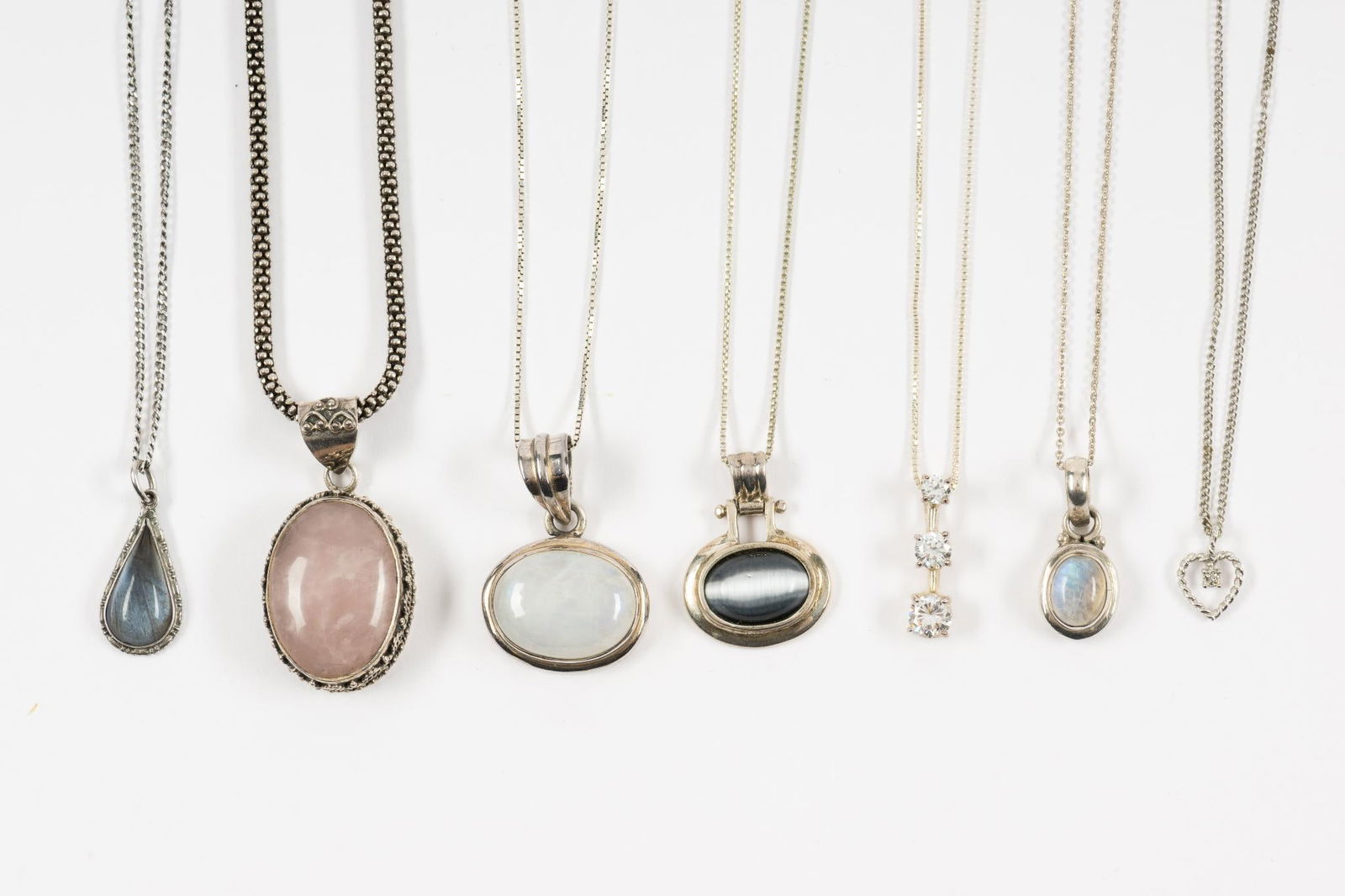 7 Sterling Pendant Necklaces (1 of 4)
