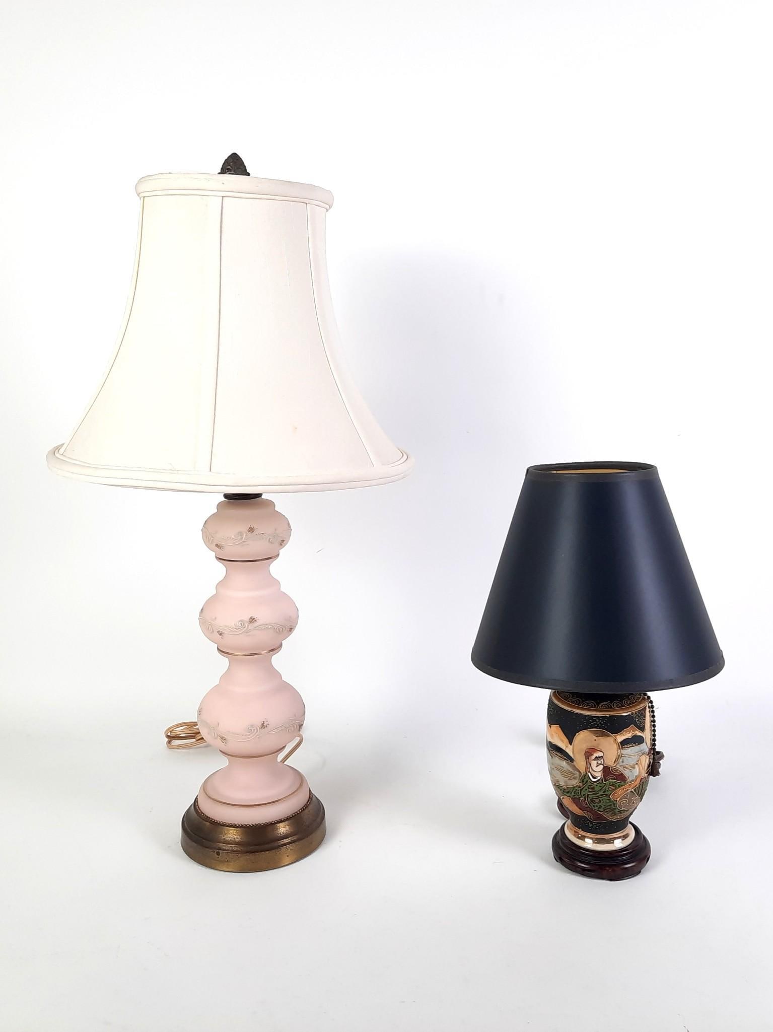 2 Table Lamps incl Glass with Hand Painting (1 of 3)