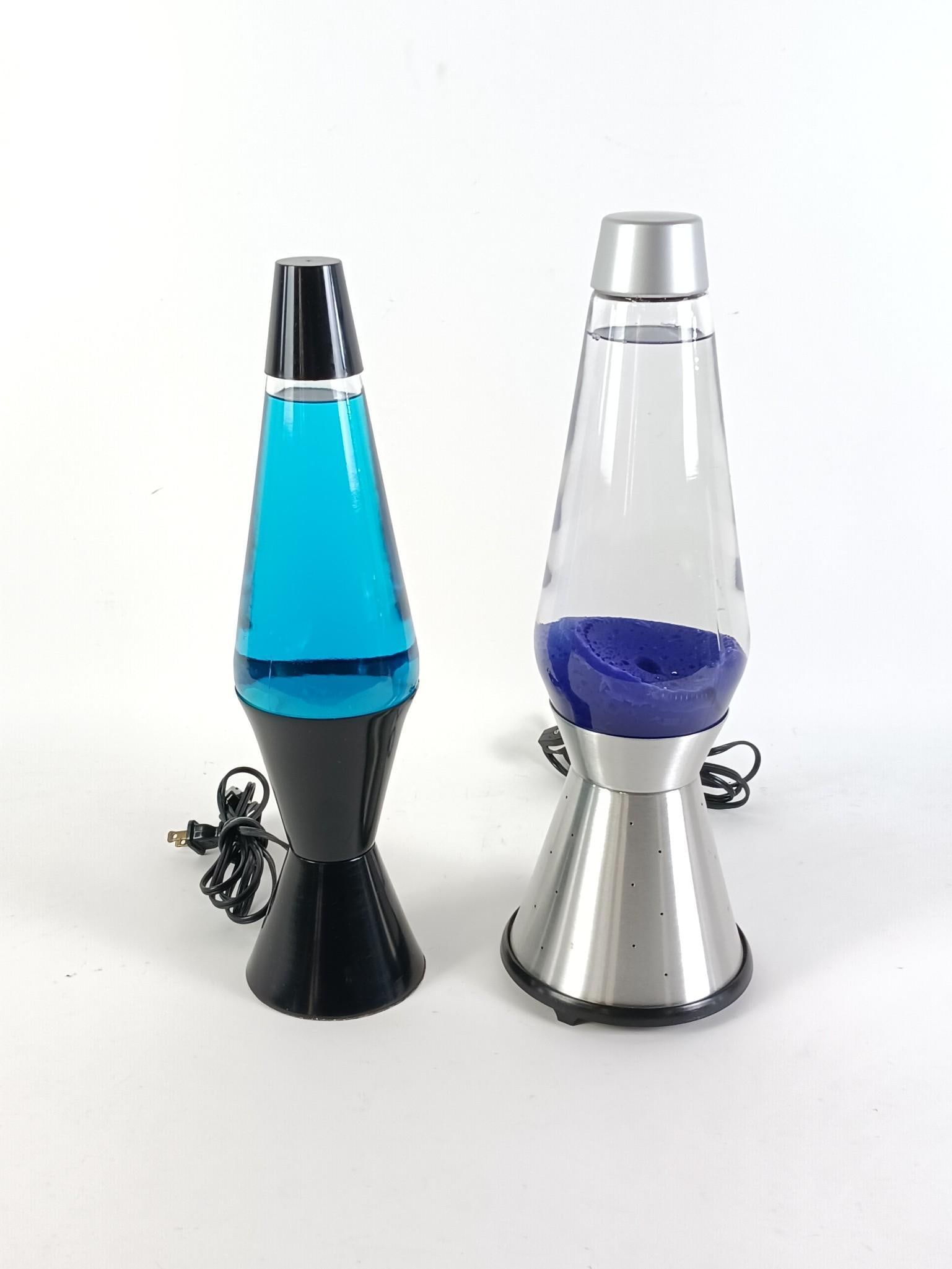 2 Lava Lamps: 16-1/4" to 17-1/4" high.