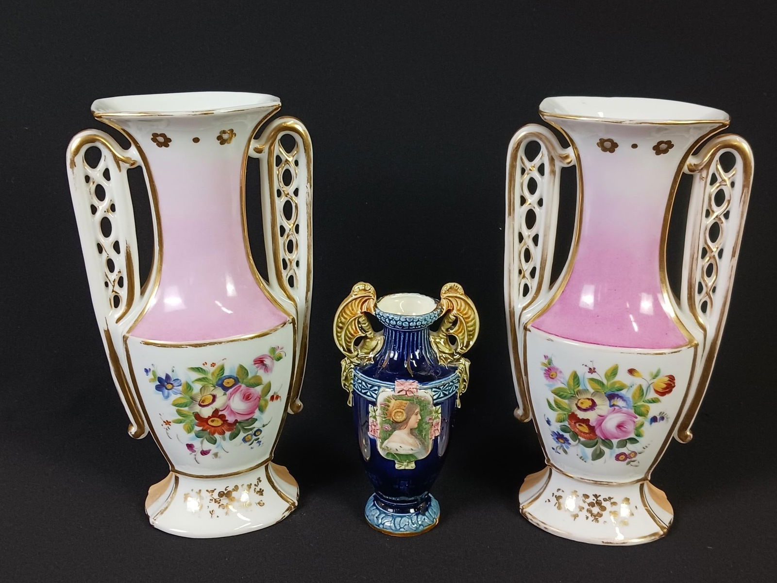 3 Vases incl Figural Cabinet Vase (1 of 3)