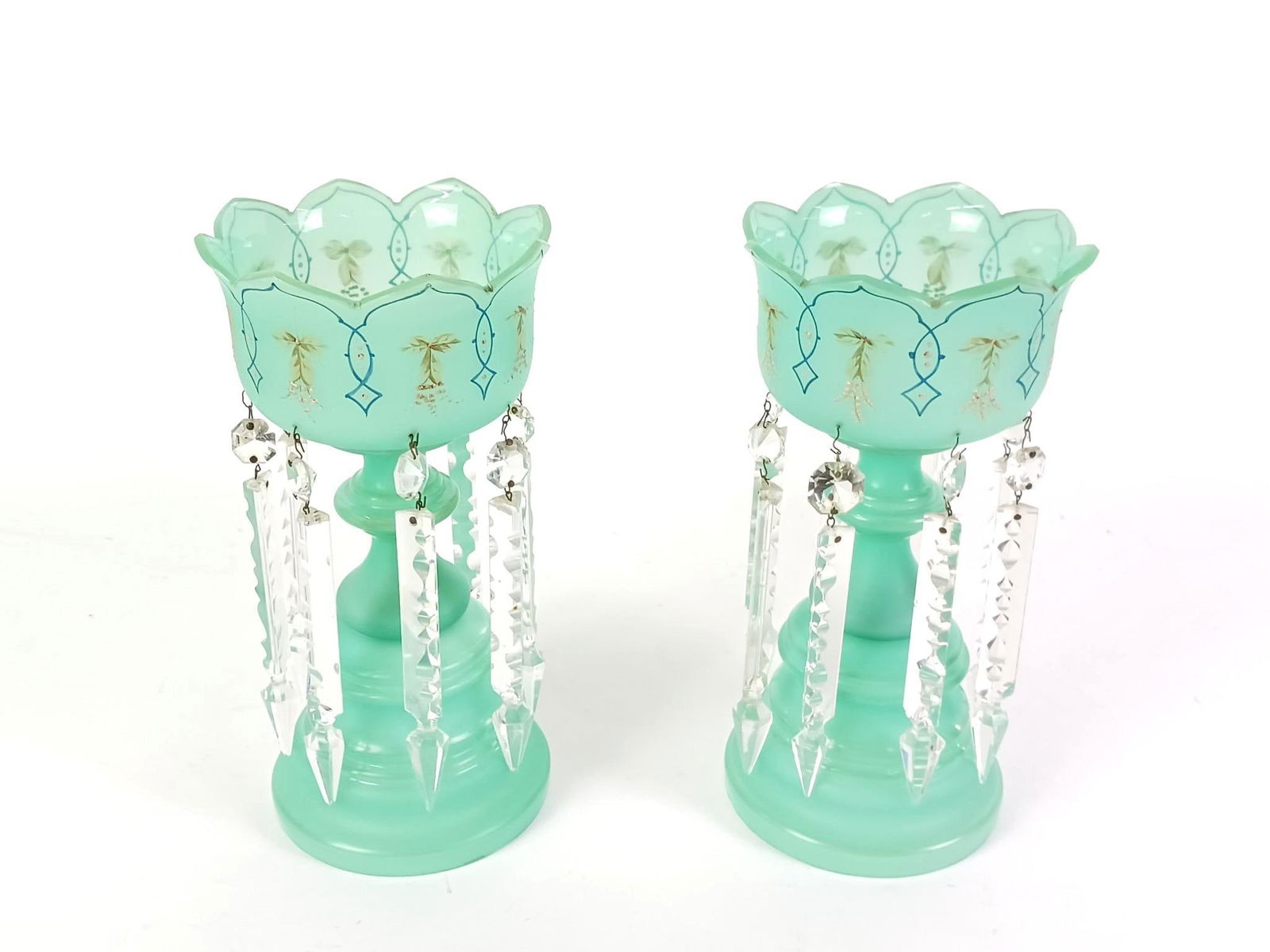 Pr Hand Painted Candle Holders (1 of 2)