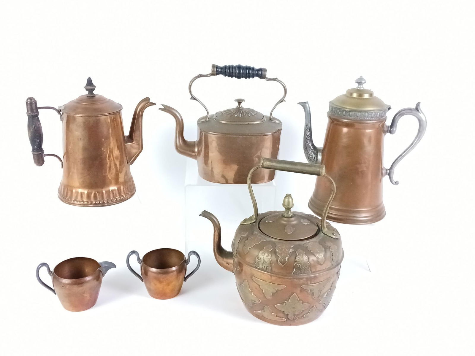 6 Pcs Copperware incl Tea Pots (1 of 4)