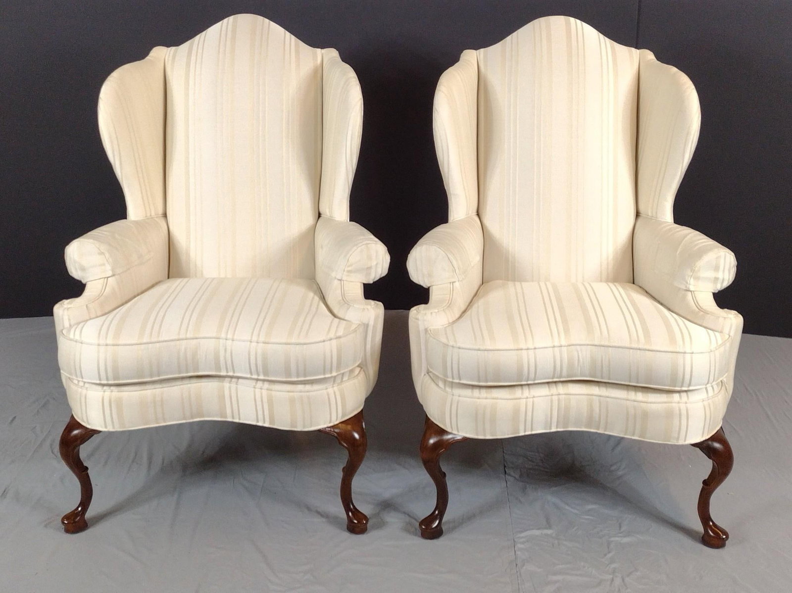 2 Pennsylvania House Criterion 60 Wing Back Chairs: NOT ELIGIBLE FOR IN-HOUSE SHIPPING. 33" wide X 27" deep X 48" high.