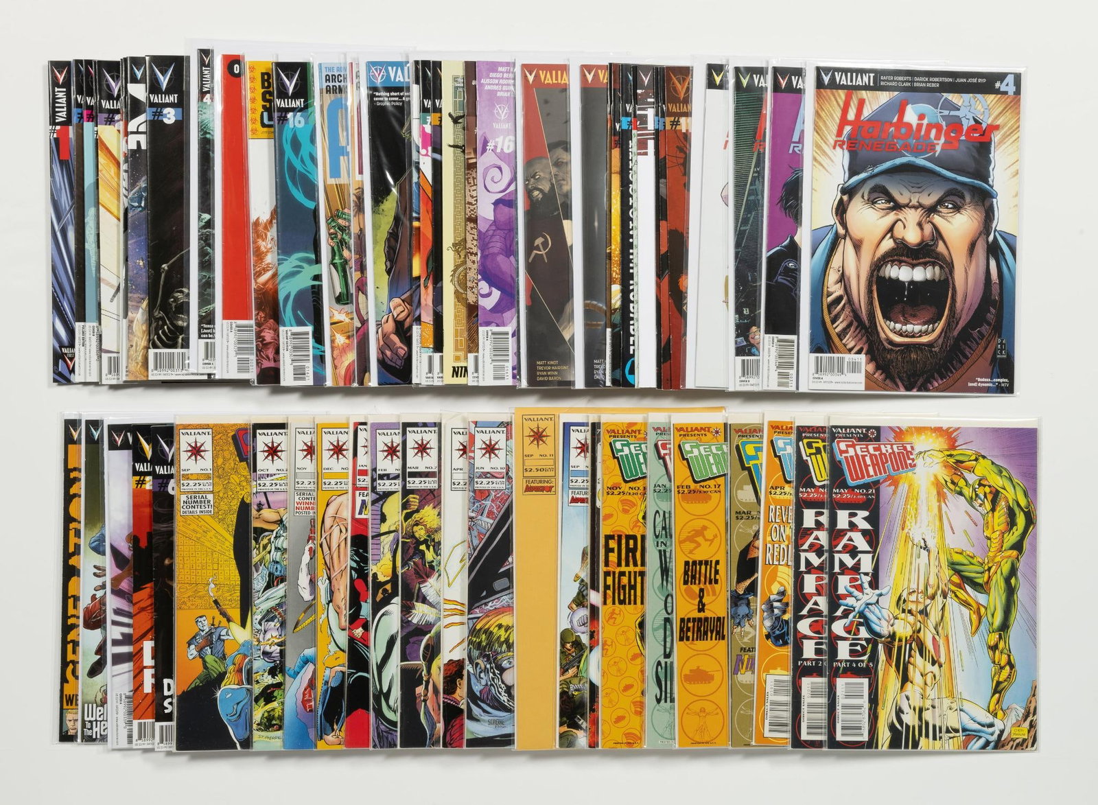 Approx. 60 Misc. Valiant Comics: Titles include Secret Weapons; X-O; Shadow Man; and more. Some original, some new. 1990s and up. Average condition VF.
