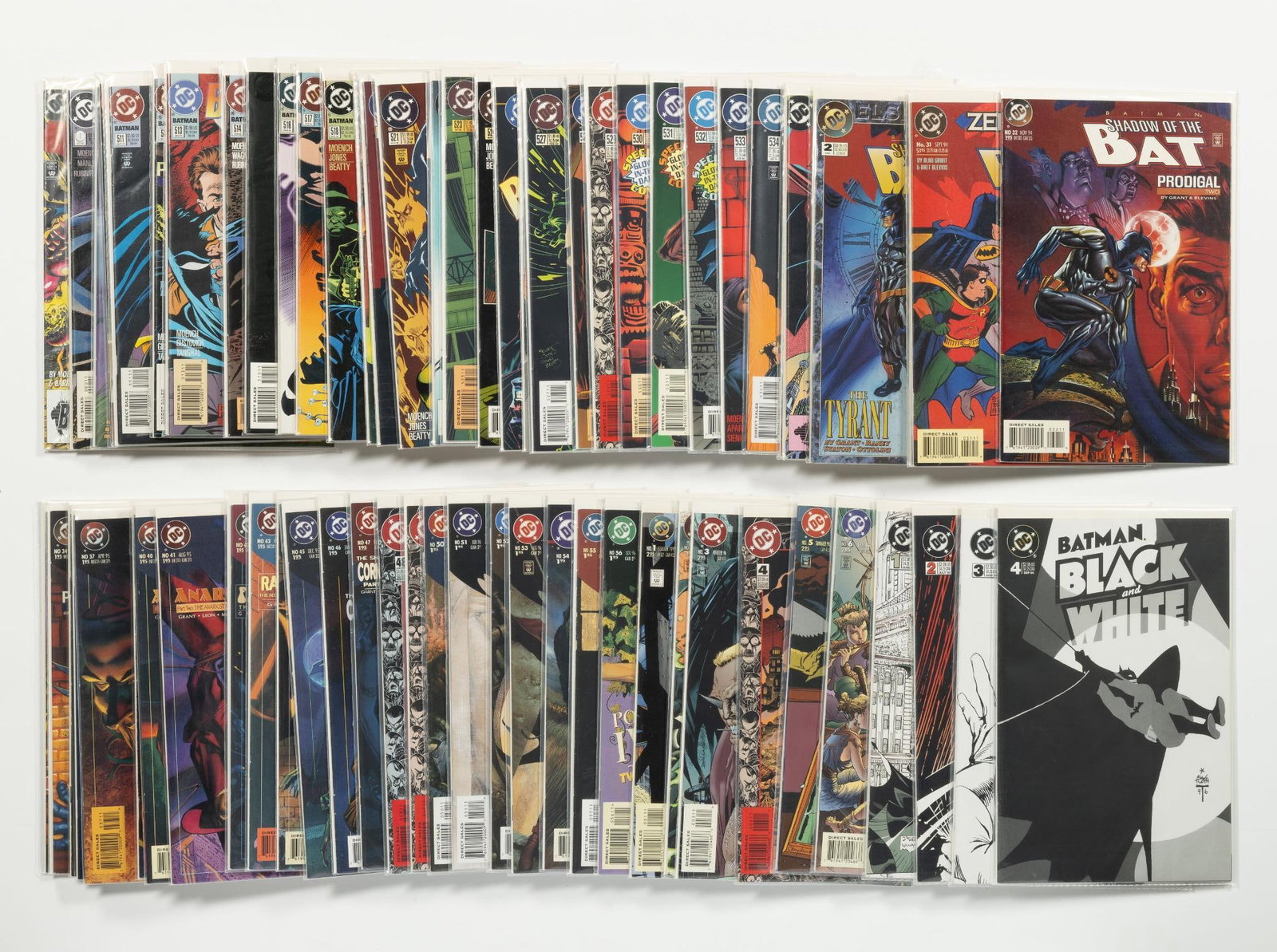 Approx. 65 Misc. Batman Comics: Titles include Black & White; Chronicles; Shadow of the Bat; and regular series. Average condition VF+.