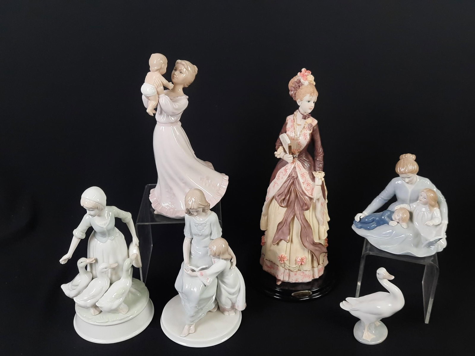 6 Figurines incl Lladro: Also includes The Leonardo Collection and Avon. 4-3/4" to 13-1/2" high.