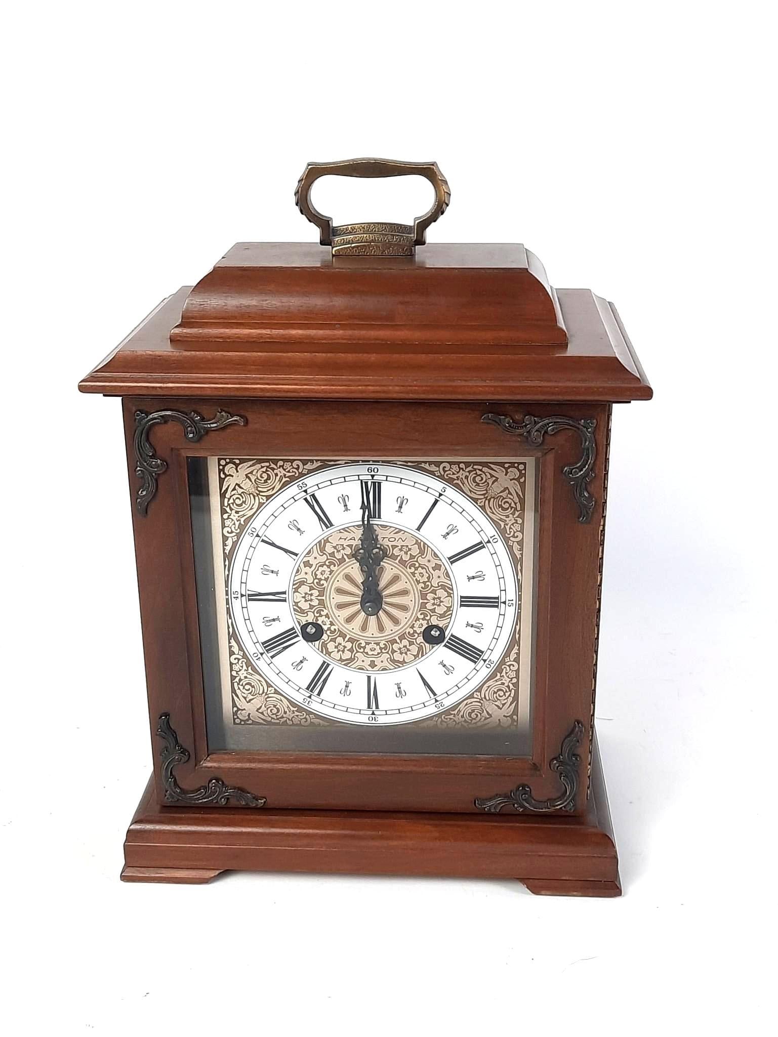 Hamilton Mantle Clock: Working. 9" wide x 6" deep x 12" high.