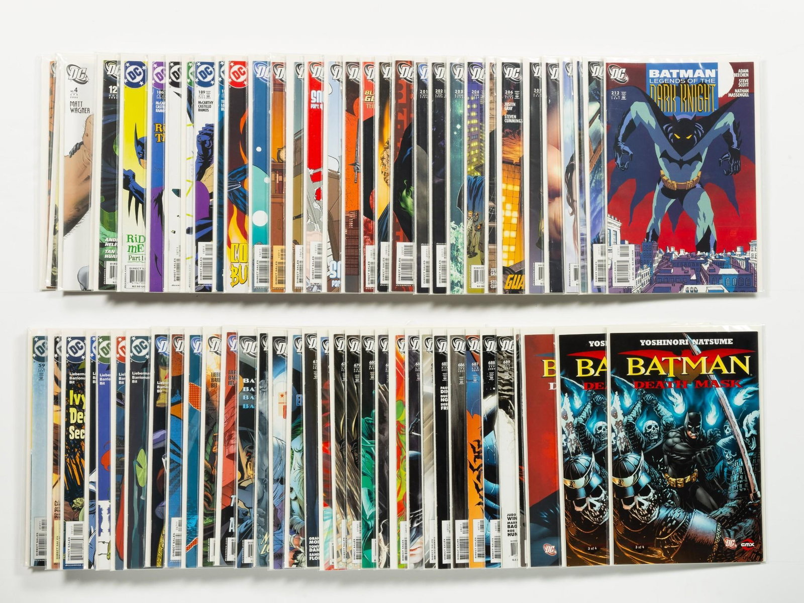 Approx. 60 Misc. Batman Comics: Titles include Batman, Gotham Knights, Legends of Dark Knight, and more. Average condition VF+.