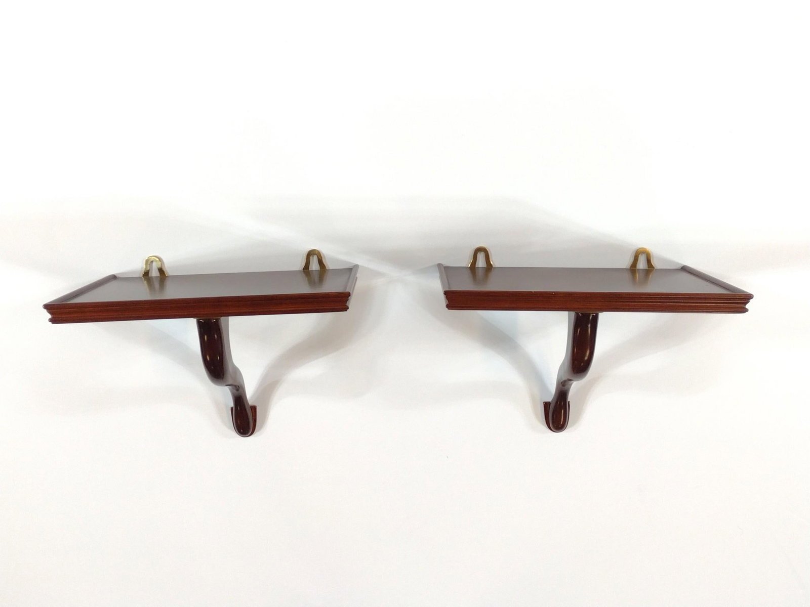 2 Wood Wall Shelves: 12-1/2" wide x 8" deep x 9-3/4" high.