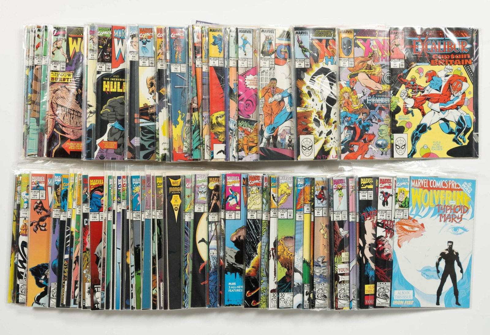 Approx. 125 Marvel Comics Presents: Approximately 125 Marvel Comics Presents books. Featuring Wolverine. 1988 and up Marvel. Includes Weapon X story and others. Nice run. Average condition VF.