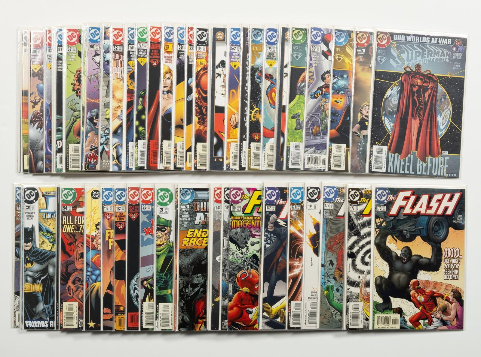 Approx. 60 Misc. DC Comics: Approximately 60 DC Comics. Titles include The Flash; Superman; JLA; and more. Mid-1990s and up. Average condition VF+.