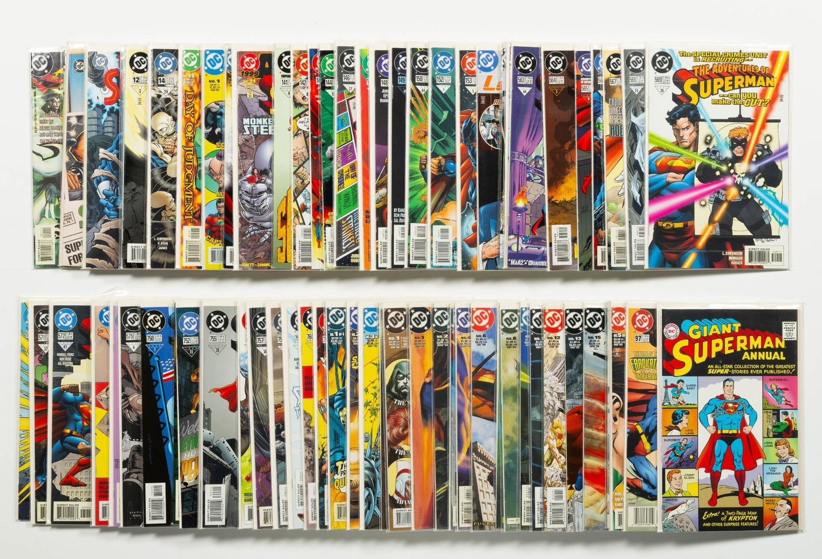 Approx. 75 Superman Comics: Various superman comics. Average condition VF.