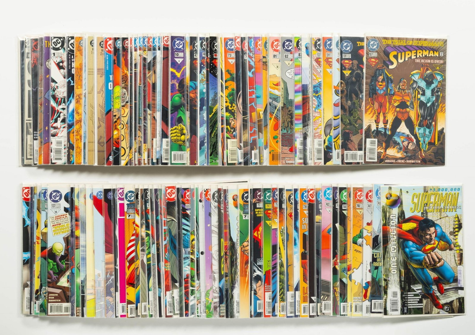 Approx. 100 Superman Comics: Titles include Action ;Adventure; Superman; and others. Average condition VF.