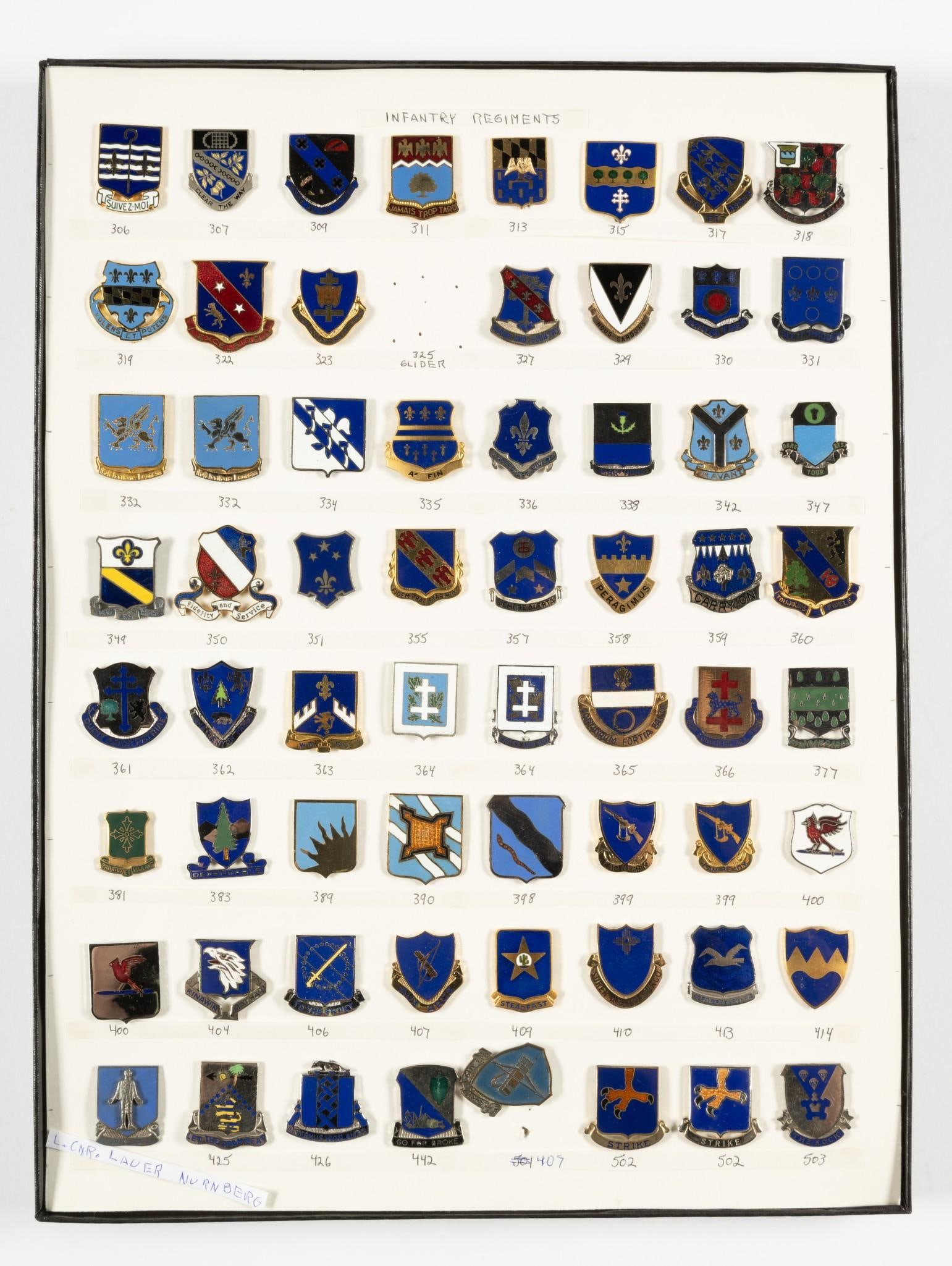 63 Infantry Regiment Pins: Ricker box included.