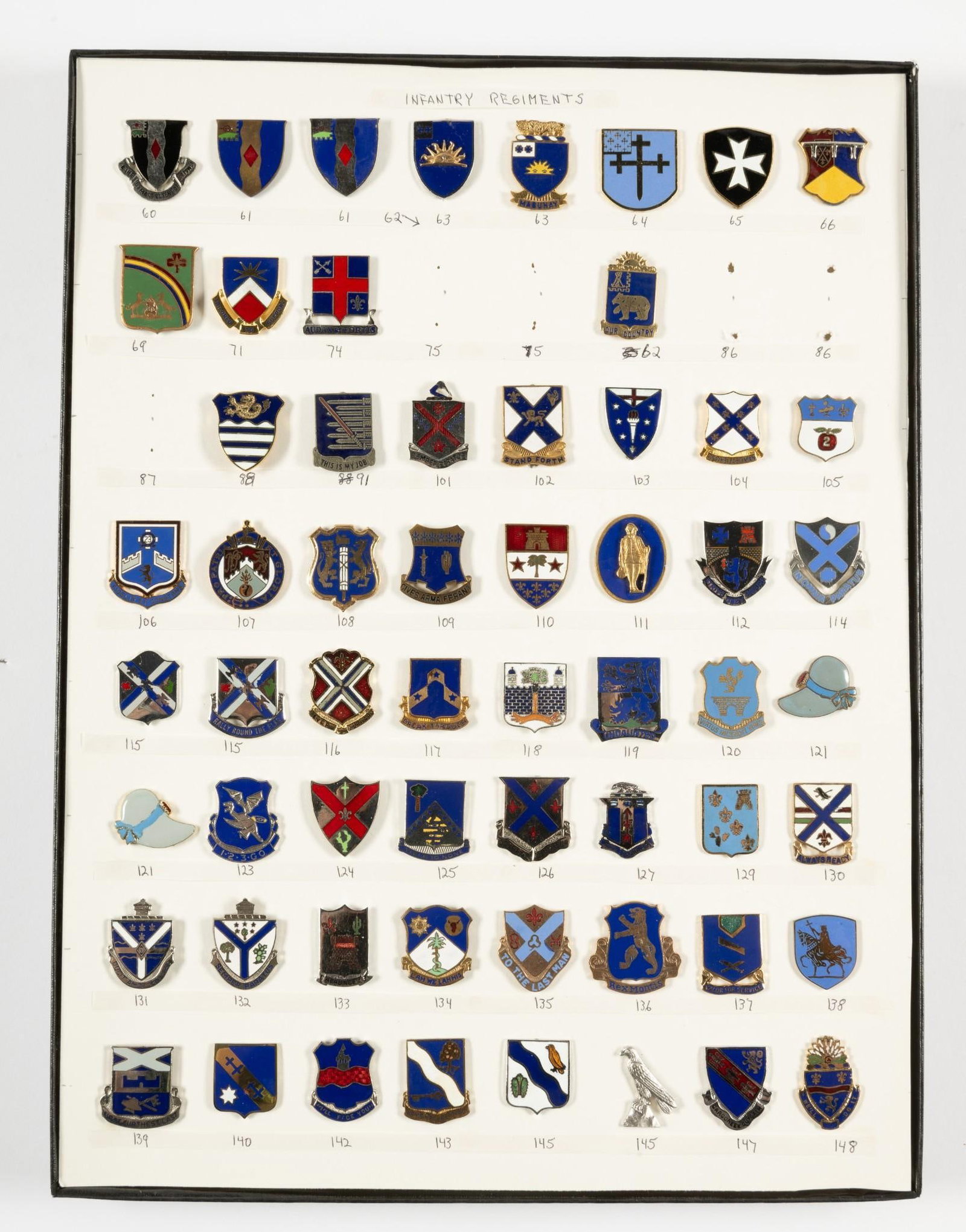 59 Infantry Regiment Pins: Ricker box included.