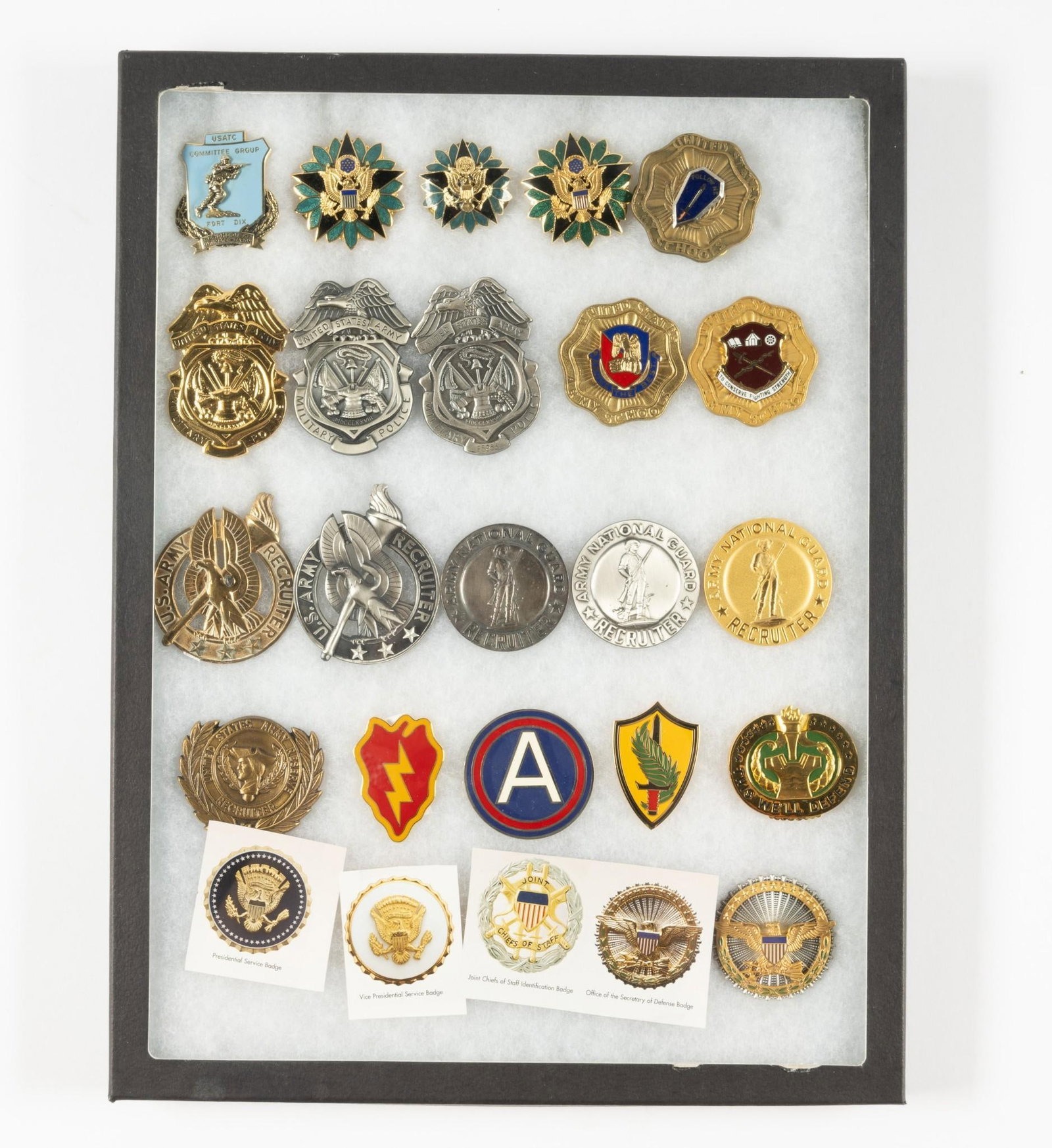 21 Pcs Military Officer Badges incl Office of Secretary of Defense Badge: Ricker box included.