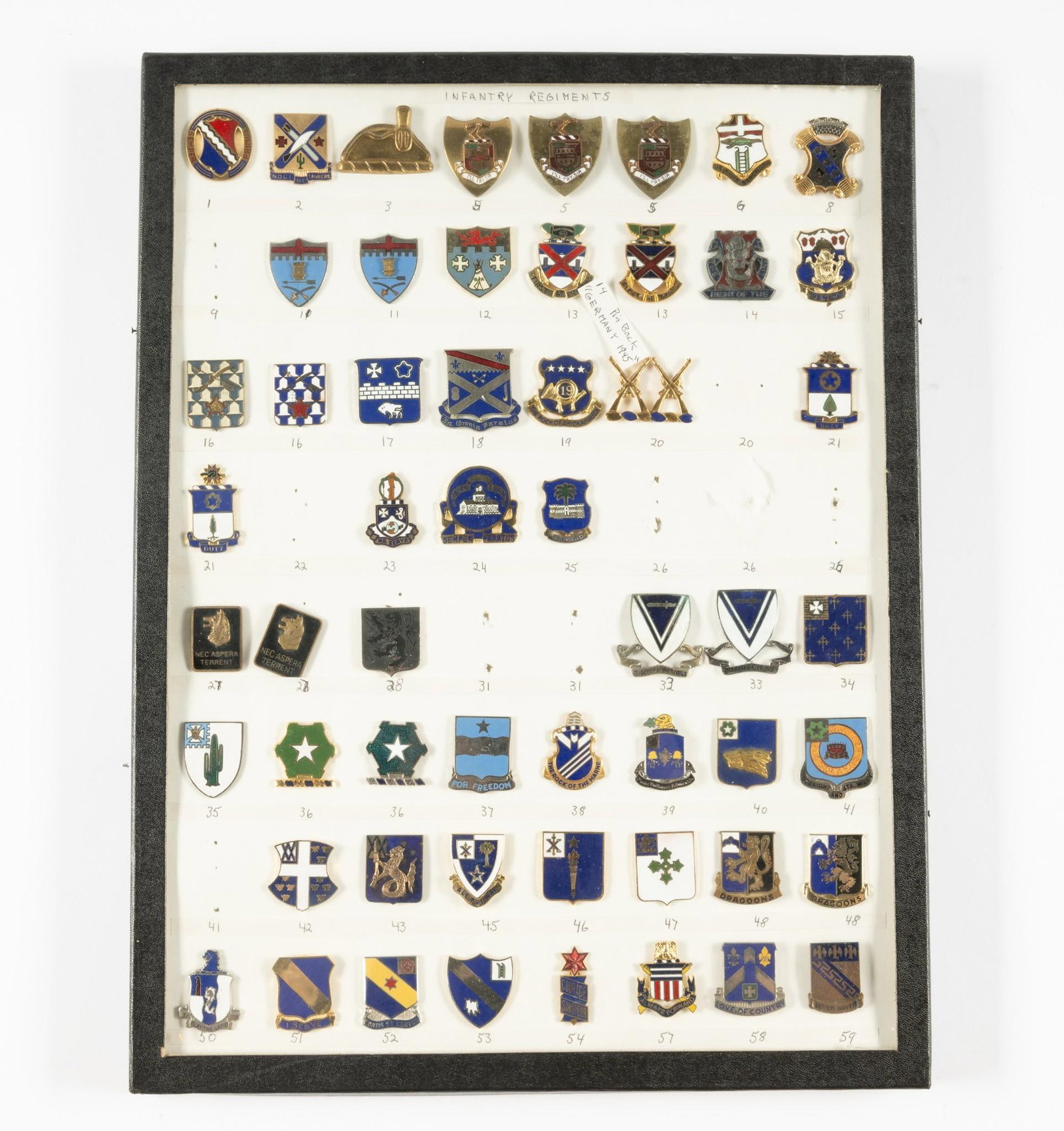 55 Pcs Military Infantry Regiment Insignia: Ricker box included.