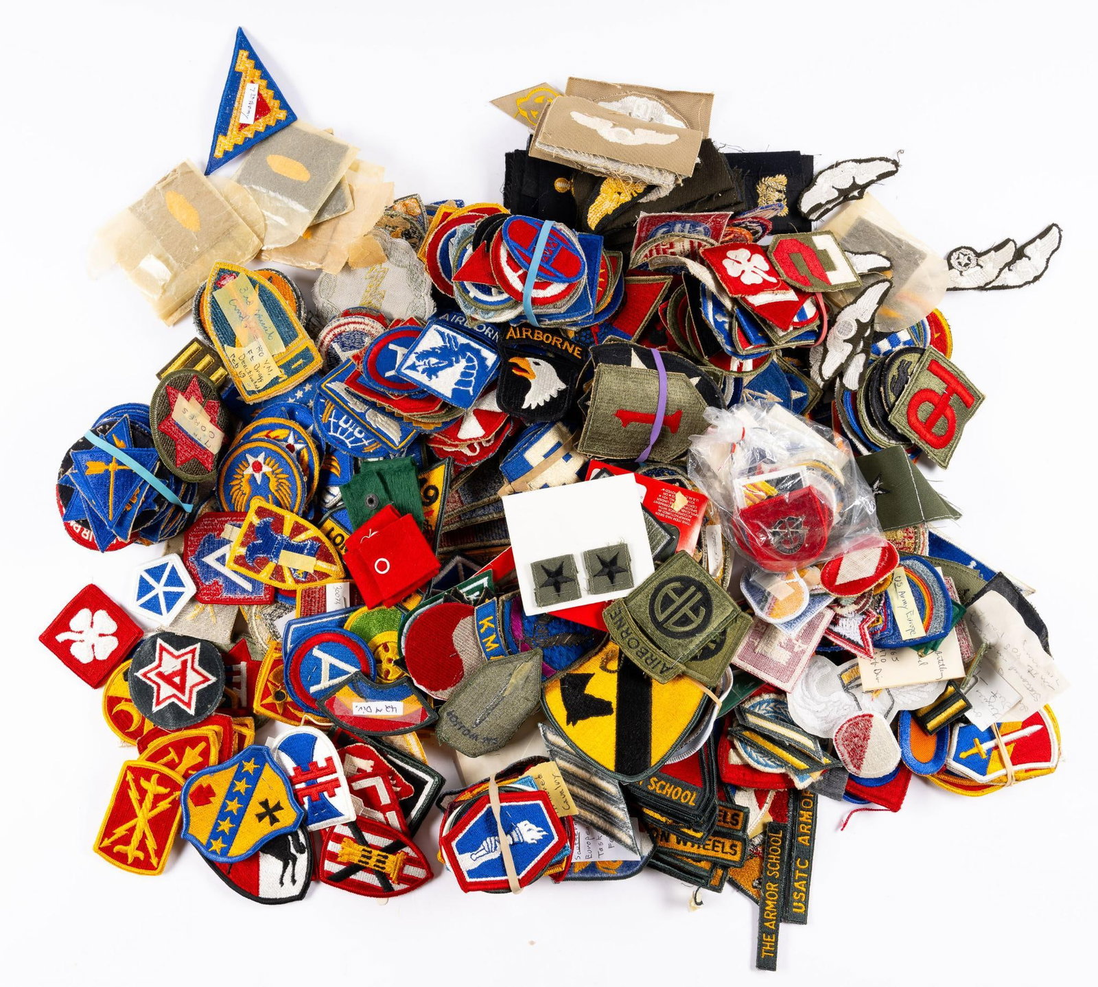 Approx. 200 Military Patches & Insignias: Various ranks.
