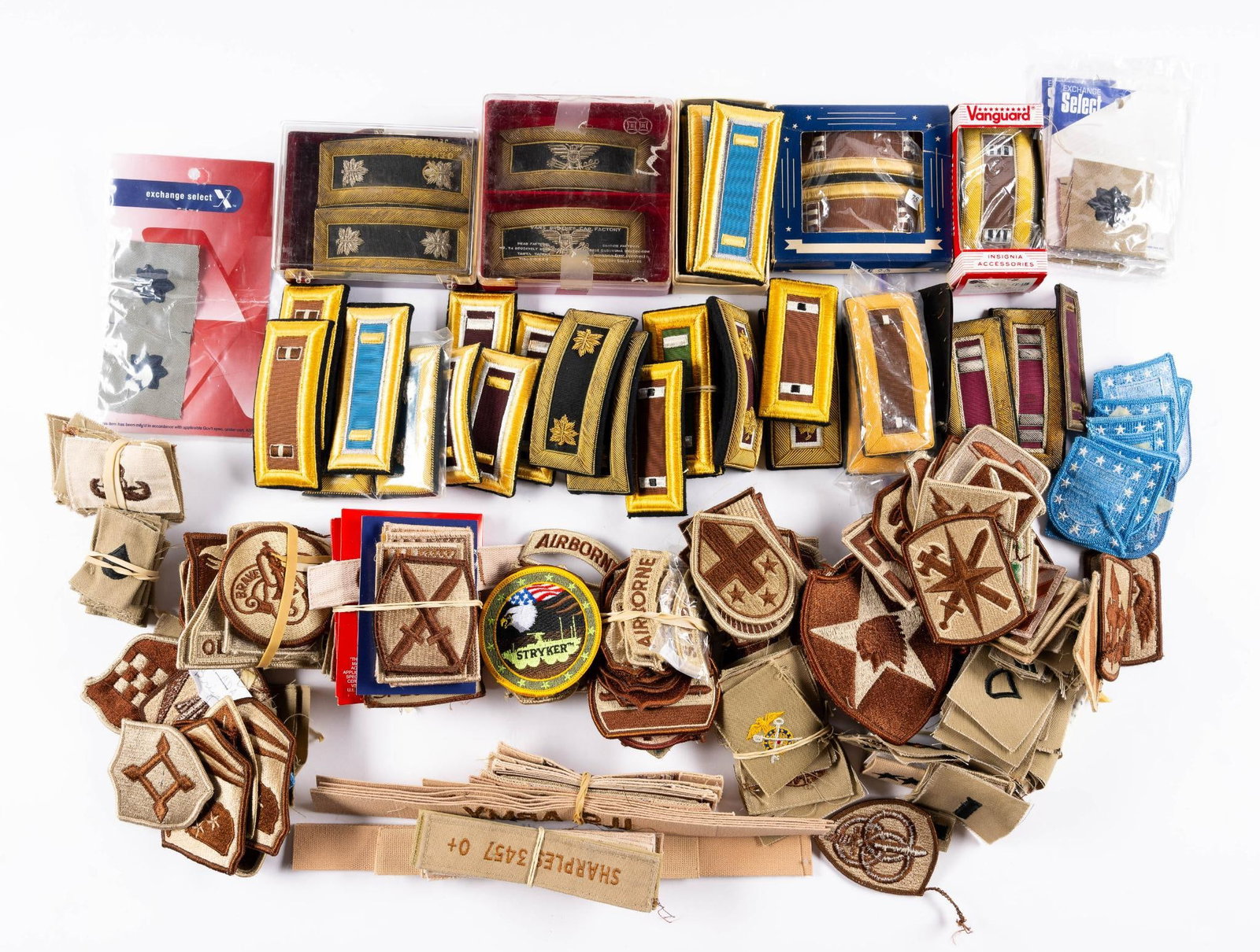 Approx. 200 Military Patches & Insignias: Various ranks.