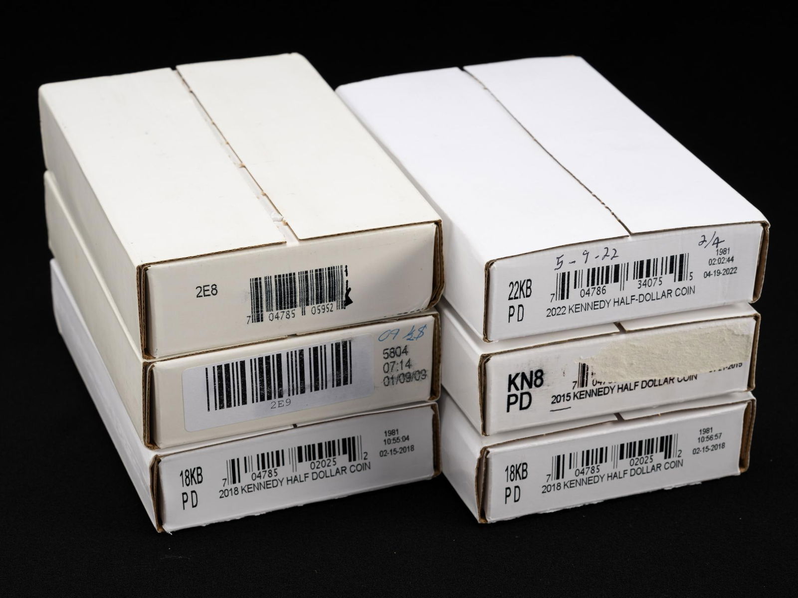 Twelve Rolls Kennedy Half Dollars U.S. Mint Boxes (1 of 2)