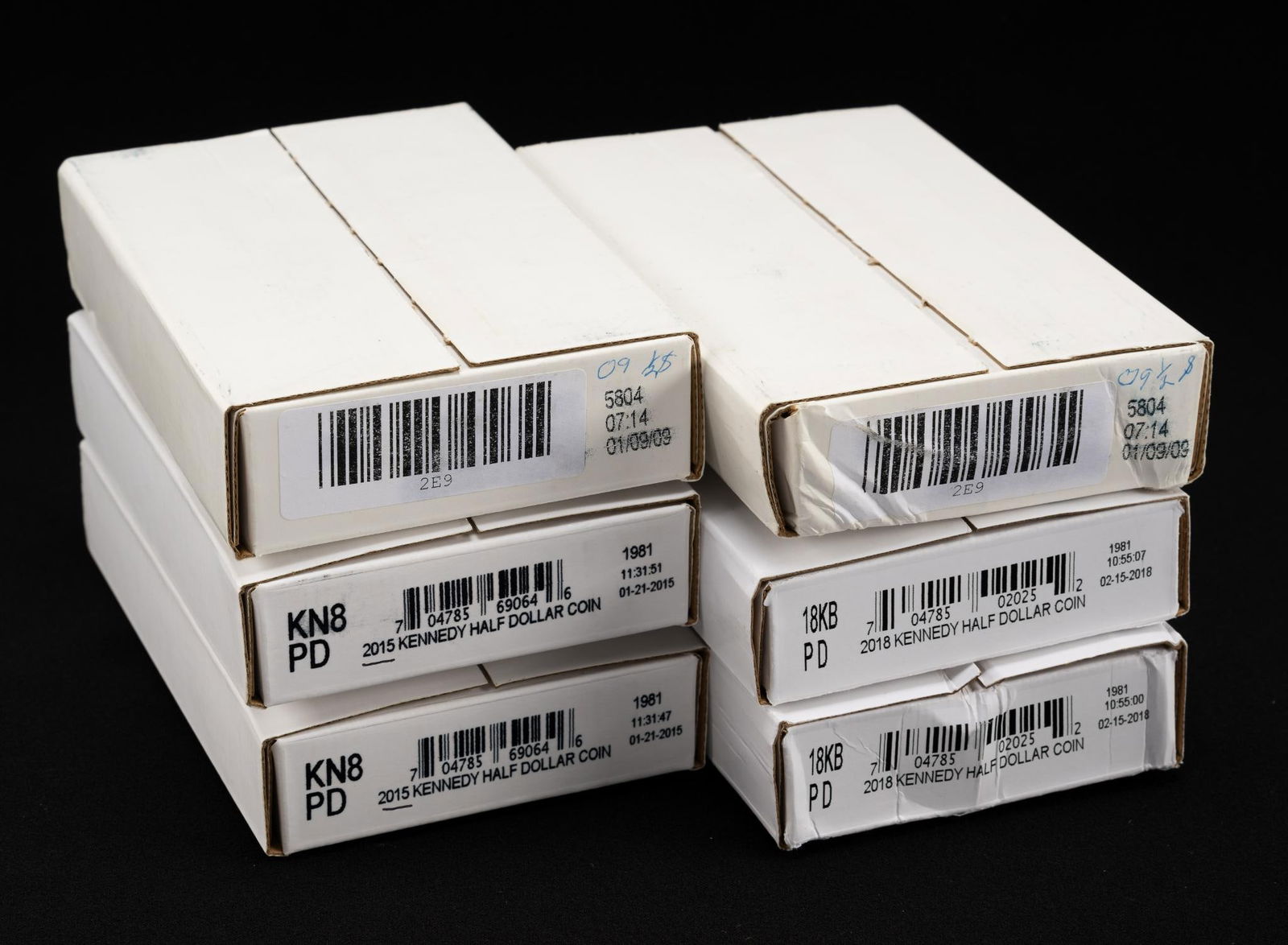 Twelve Rolls Kennedy Half Dollars U.S. Mint Boxes (1 of 3)