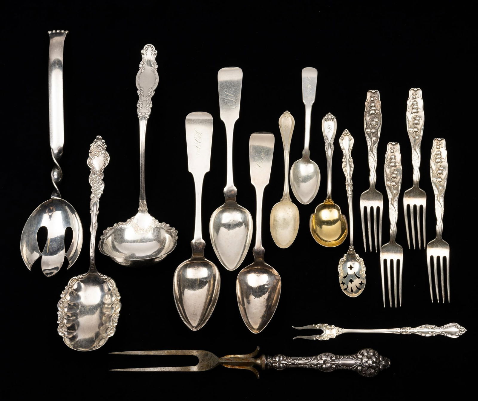 Various Sterling Silver Antique Flatware Pieces (1 of 3)