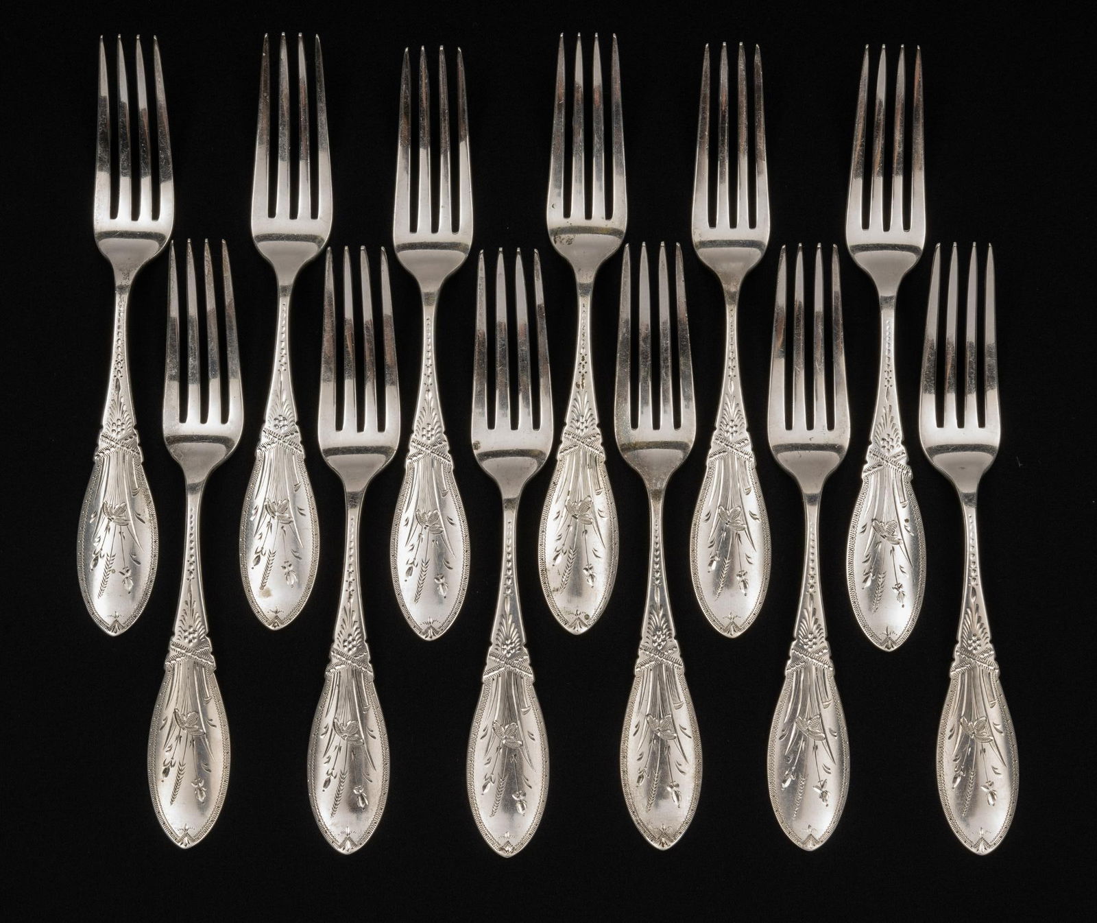 Set of 12 James Watts Coin Silver Forks (1 of 6)