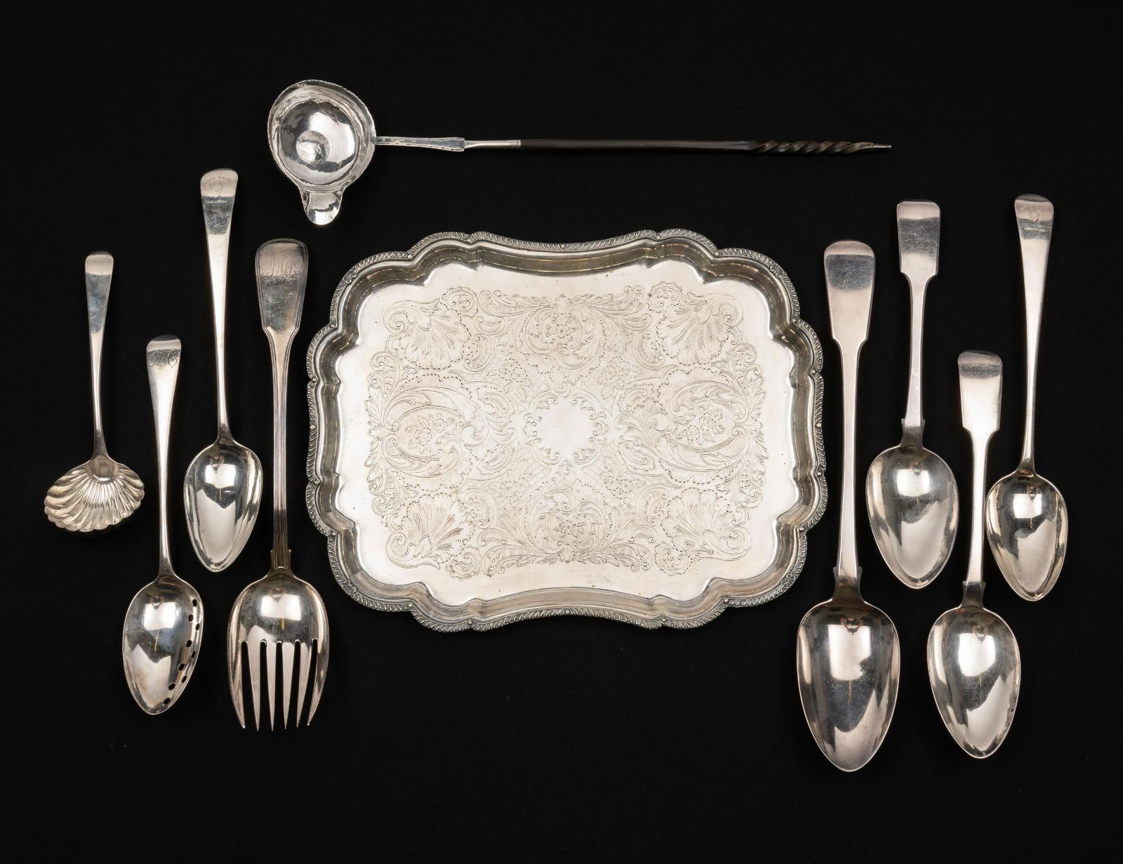 Antique Britain and Scotland Sterling Silver Serving Spoons (1 of 15)