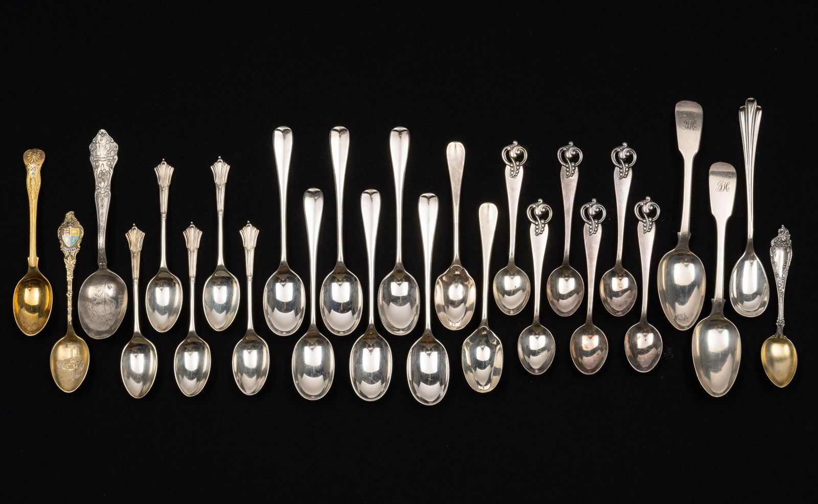 Antique Sterling Silver Teaspoons & Souvenir Spoons (1 of 3)
