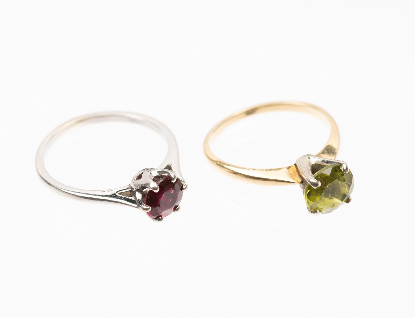 Two 14K Gold Gemstone Solitaire Rings (1 of 7)