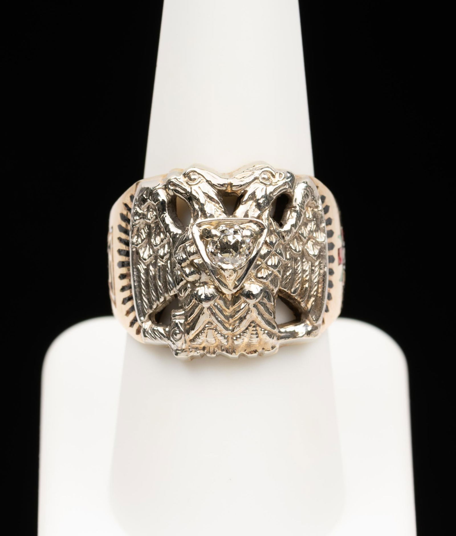 10K Gold & Diamond Masonic 32 Degree Ring (1 of 5)