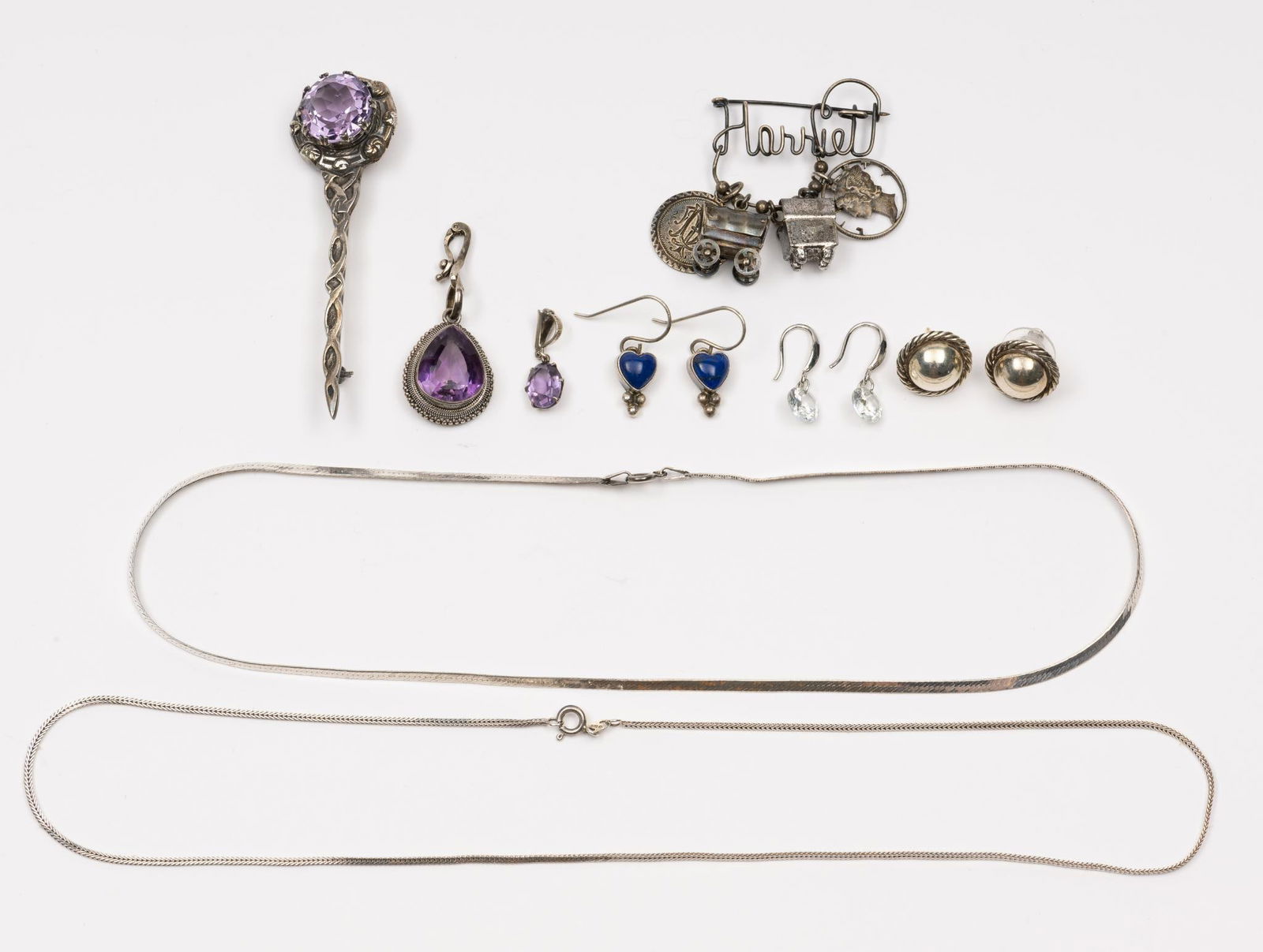 9 Pcs Sterling Jewelry incl Robert Allison Brooch (1 of 4)