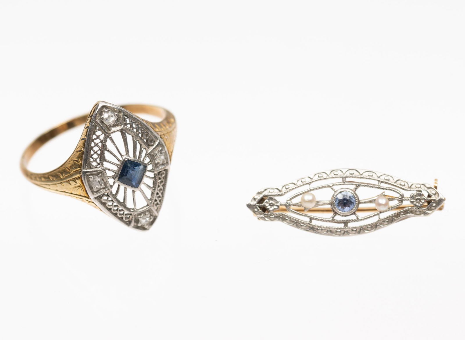 Antique 14K Gold Pin & Ring (1 of 6)