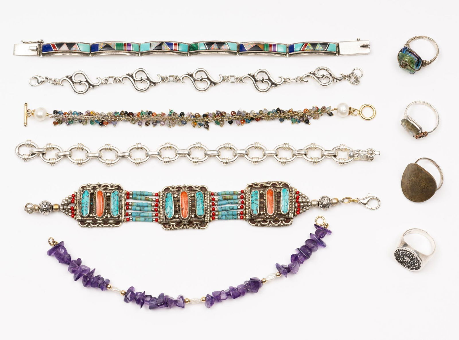 10 Silver/Gold Bracelets & Rings (1 of 6)